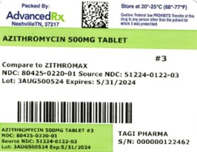 Label 1 (Azithromycin 80425 0220 01)